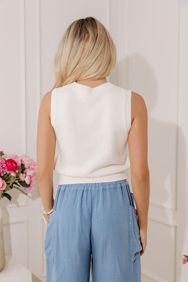 Tailgate Favorite Embellished Knit Vest Top