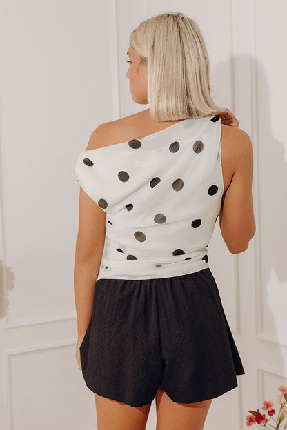 Champagne Toast Asymmetrical Ruched Top