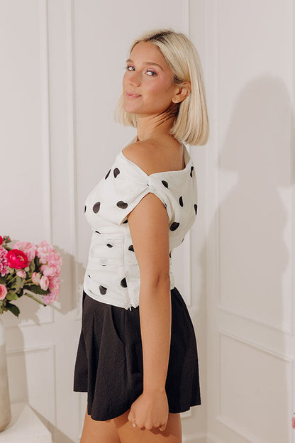 Champagne Toast Asymmetrical Ruched Top