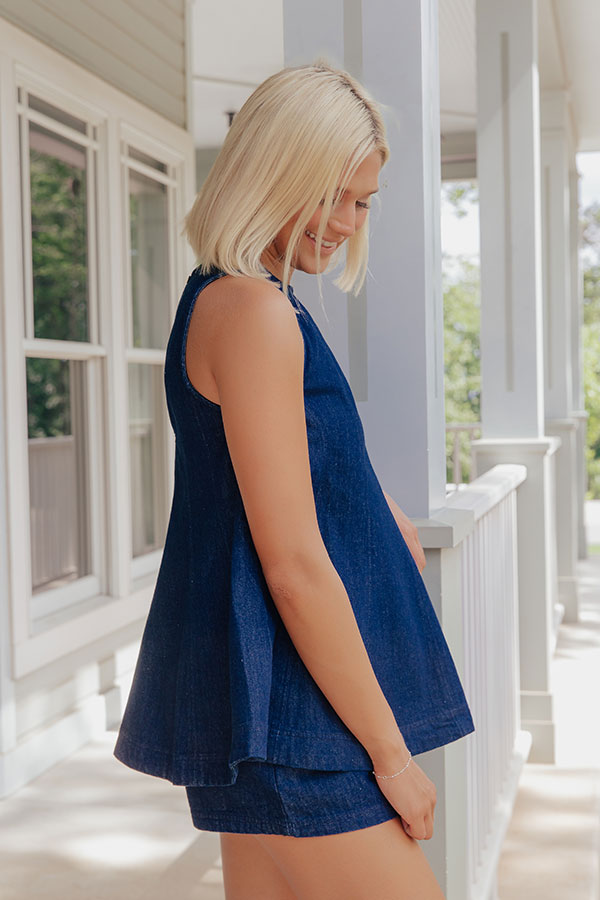 Denim Daydream A-Line Top in Dark Wash