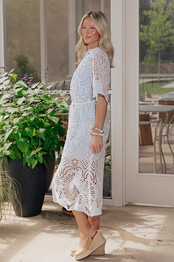 Estate Stroll Lace Midi Dress