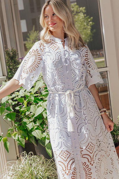 Estate Stroll Lace Midi Dress