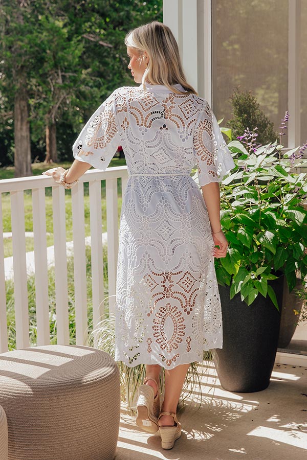Estate Stroll Lace Midi Dress